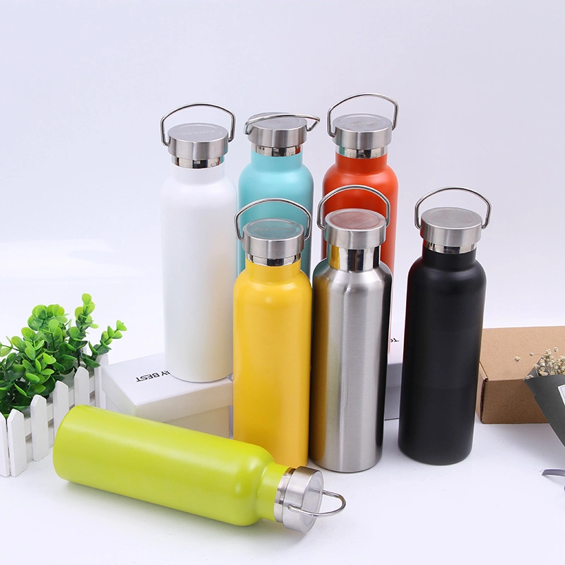 Bamboo Lid Stainless Steel Thermos Bottle Vacuum Flask Sports Travel Mug