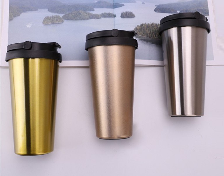 Fashion Custom Logo Double Wall Insulated Stainless Steel Vacuum Thermos Travel Coffee Mug Cup