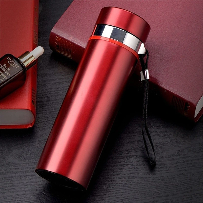 Outdoor Insulated Stainless Steel Vacuum Flask Shatterproof Water Bottle with Lanyard