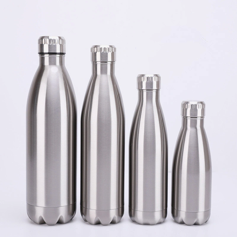 350ml/500ml/750ml Double Walled Cola Shape Metal Reusable Vacuum Flask Water Bottle
