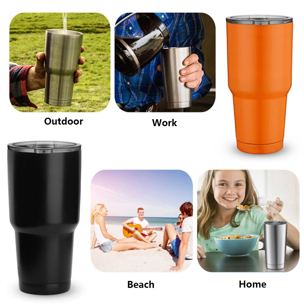 Customized Logo Black Travel Mug Cup Wholesale 30oz Tumbler Thermos
