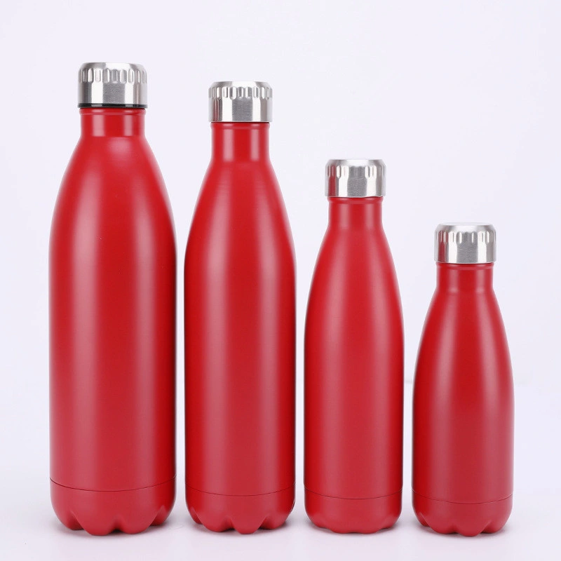 350ml/500ml/750ml Double Walled Cola Shape Metal Reusable Vacuum Flask Water Bottle