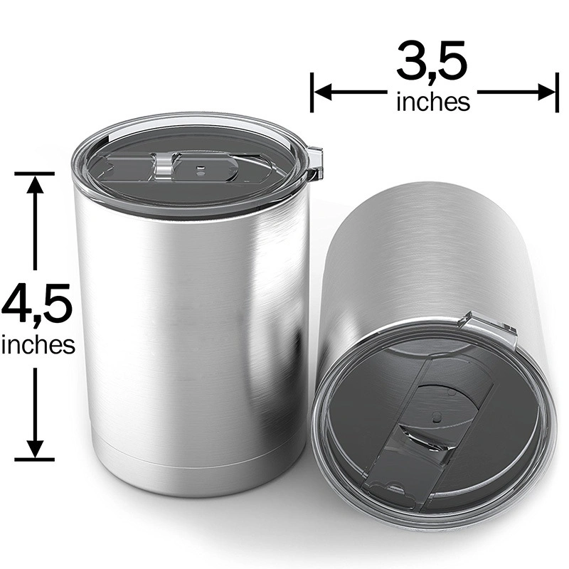 Explosion 304 Stainless Steel 10oz Coffee Mug Vacuum Straight Flask with Transparent Lid
