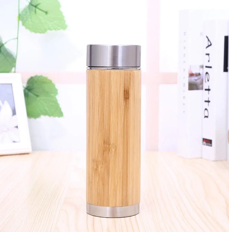 450ml /500ml Outer Bamboo Mug Double Wall Insulated Mug Vacuum Flask