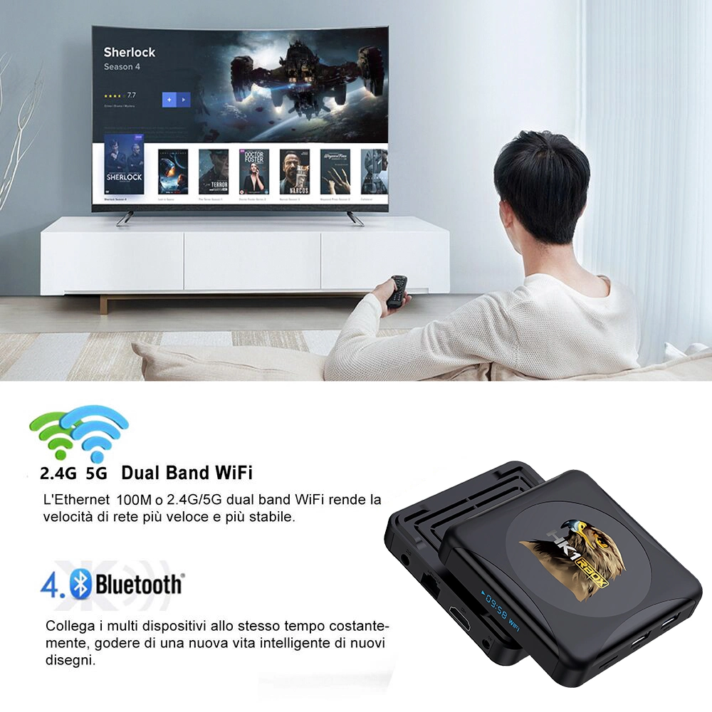 TV Box HK1rbox with IPTV Crystal Code M3u Free Trail Arabic France USA Canada Latino TV Brazil Arabic USA Sports with Adult Channels Android Box