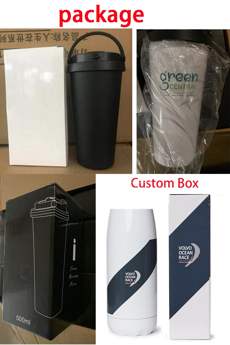 Portable Double Wall 304 Stainless Steel Insulated Vacuum Flasks Coffee Thermos Travel Mug Cup 500ml 17oz Custom Logo