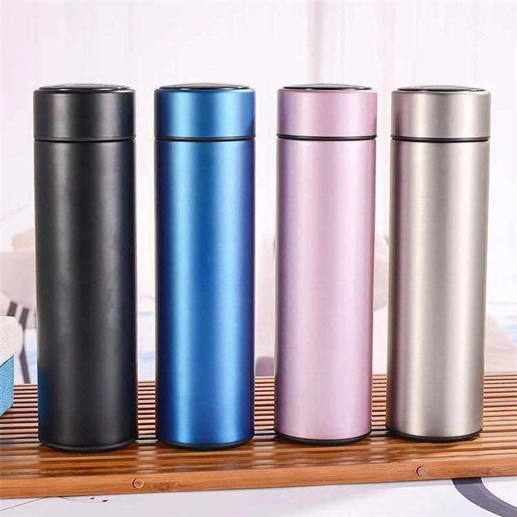 Long Hot and Cold 500ml Vacuum Stainless Steel Temperature Show Flask (SH-VC107)