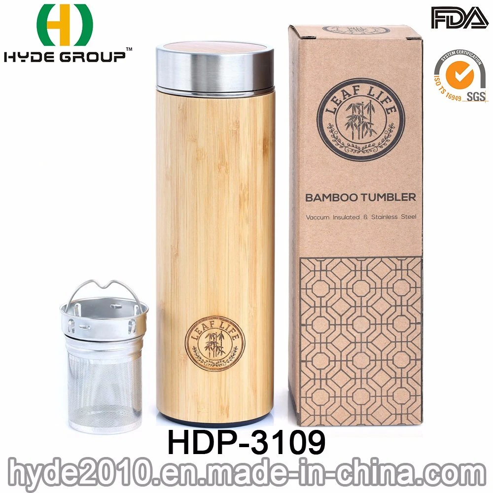Customized 360ml FDA Bamboo Hot Water Thermos Flask (HDP-3109)