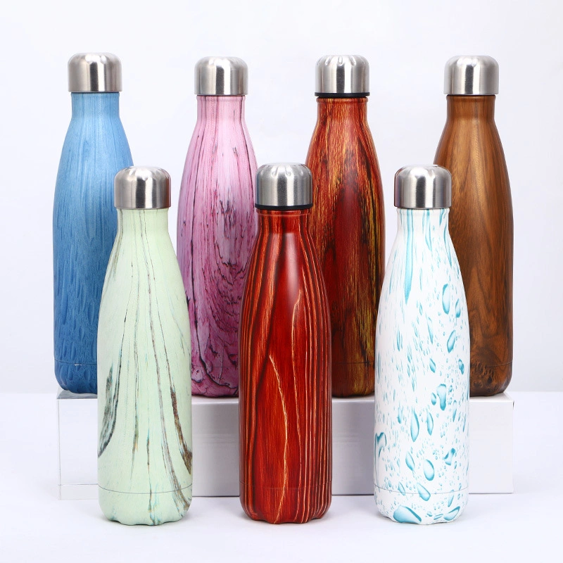 Double Wall Stainless Steel Water Bottle Insulated Vacuum Flask Vacuum Thermos Metal Thermal Flask Water Transfer Water Bottle 350ml / 500ml / 750ml Cola Bottle