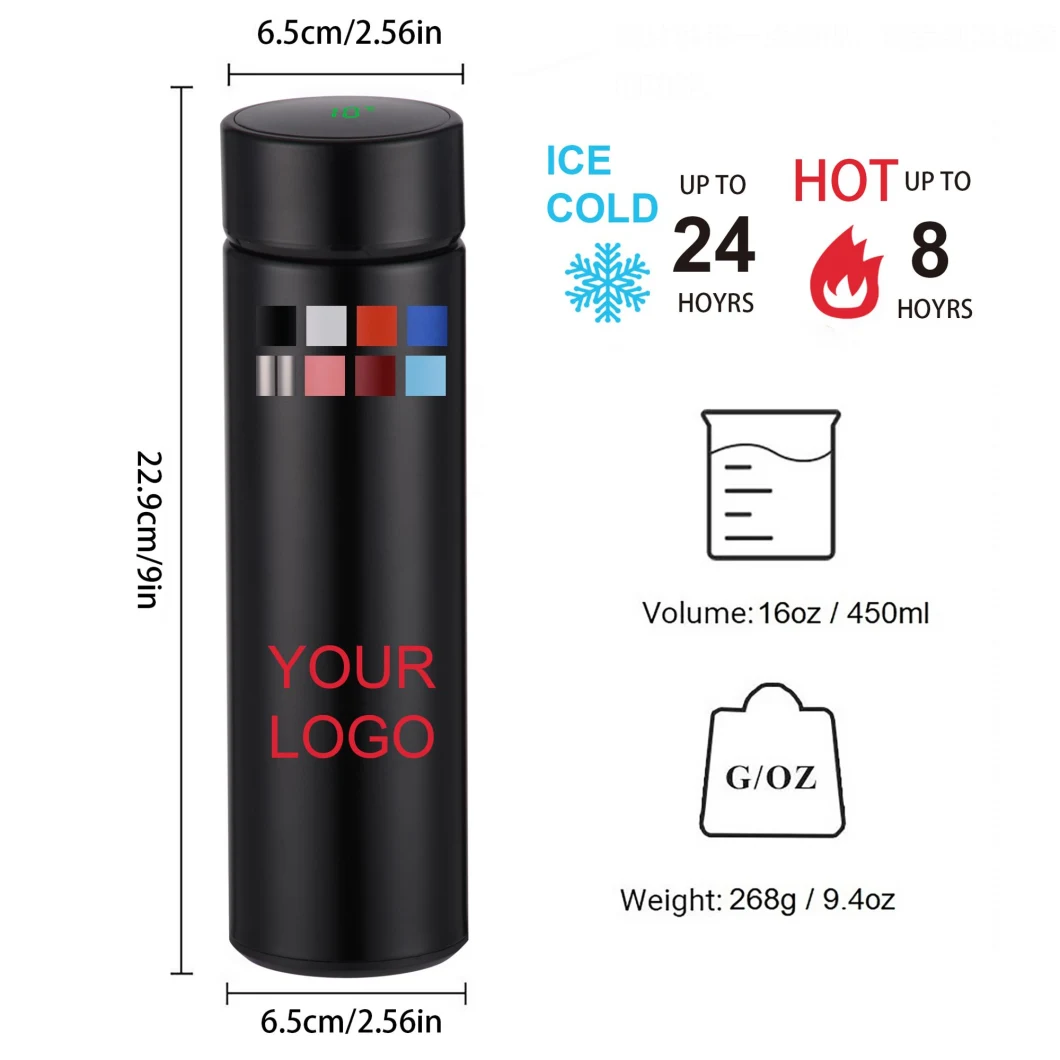 2020 New Product Unique Smart Water Bottle Stainless Steel Mug Vacuum Flask with Temperature