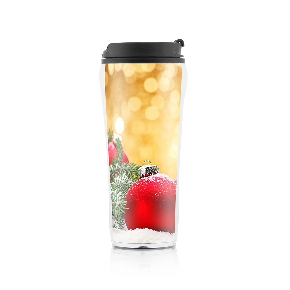Plastic 450ml Insulated Double Wall Plastic Thermos Travel Mug