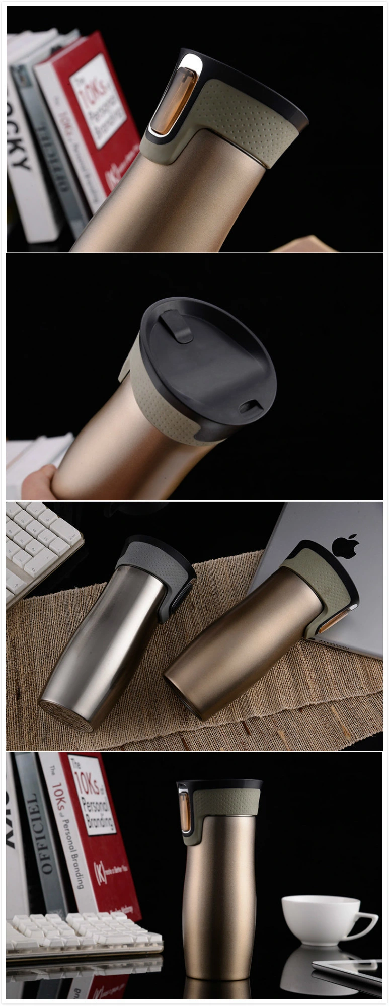 One Click Drinking Water Double Wall Stainless Steel Vacuum Flask