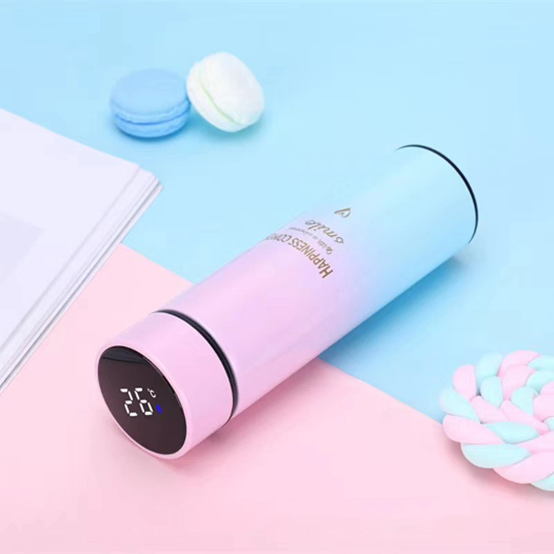 Stainless Steel Gradient Thermos Flasks Customize Temperature Display