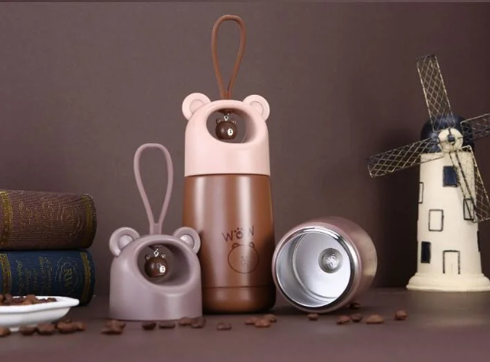 300ml 304 Stainless Steel Mug Creative Vacuum Water Cup Cute Mini Pot Belly Cup Child Flask