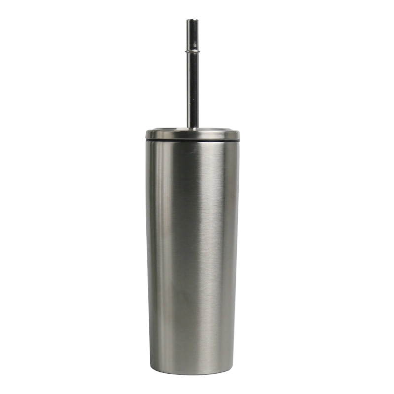 Wholesale 10oz Stainless Steel Double Wall Insulated Vacuum Thermos Cups Skinny Tumbler with Metal Straw