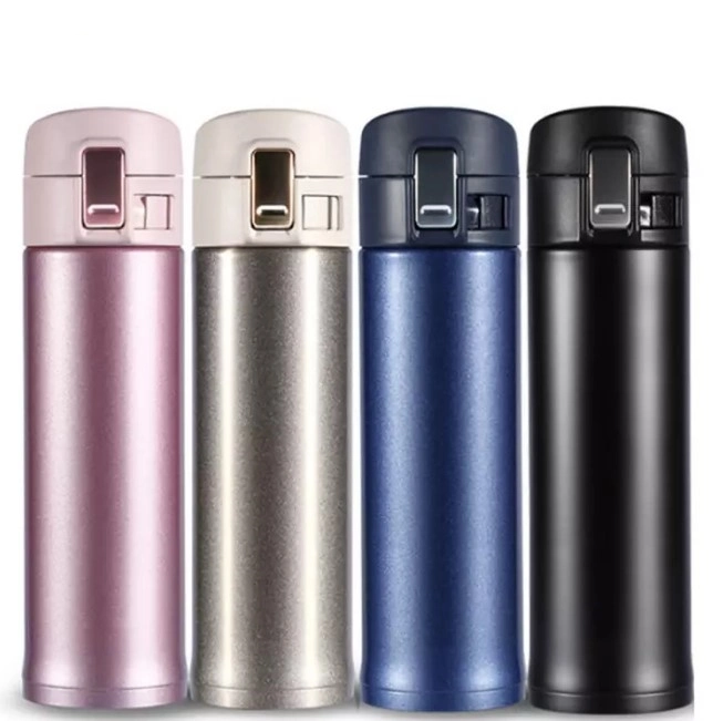 Custom Design Top Grade Thermos Vacuum Flask 450ml Stainless Steel Water Bottle with Lock Lid