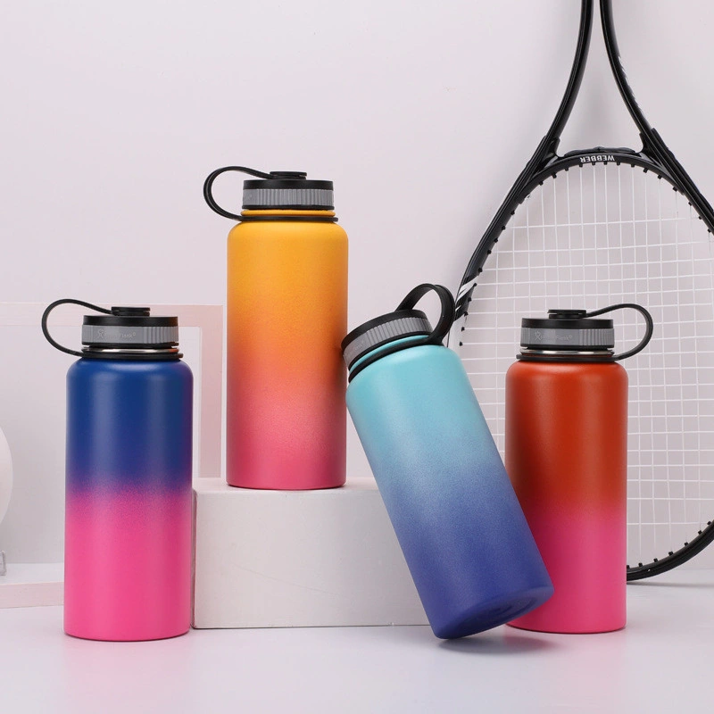 32 Oz Custom Printed Stainless Steel Double Wall Vacuum Insulated Hydro Sports Hiking Water Bottles Thermos Flask