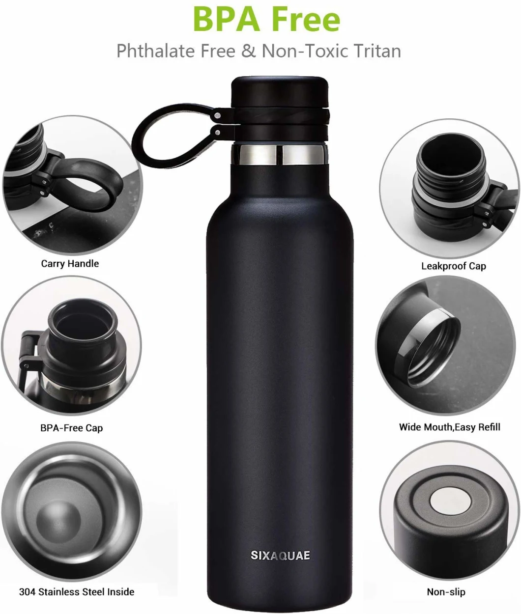 600ml Customzied Stainless Steel Hot Water Bottle, Stainless Steel Vacuum Thermos Flask (HDP-2086)