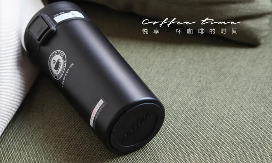 Custom Wide Mouth Office Travel Insulated Stainless Steel Vacuum Flasks Thermoses Coffee Thermos Bottle