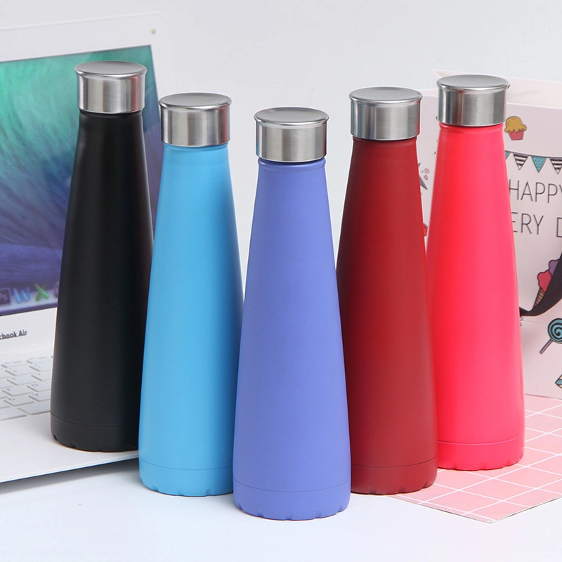450ml Stainless Steel Vacuum Sport Water Bottle Thermos Flask Water Bottle with Metal Lid