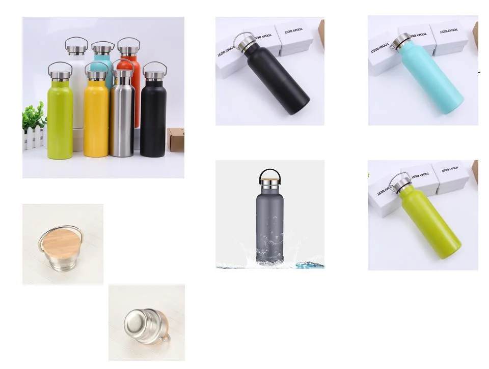 Travel Portable Stainless Steel Thermos Bamboo Lid Flask for Vocation