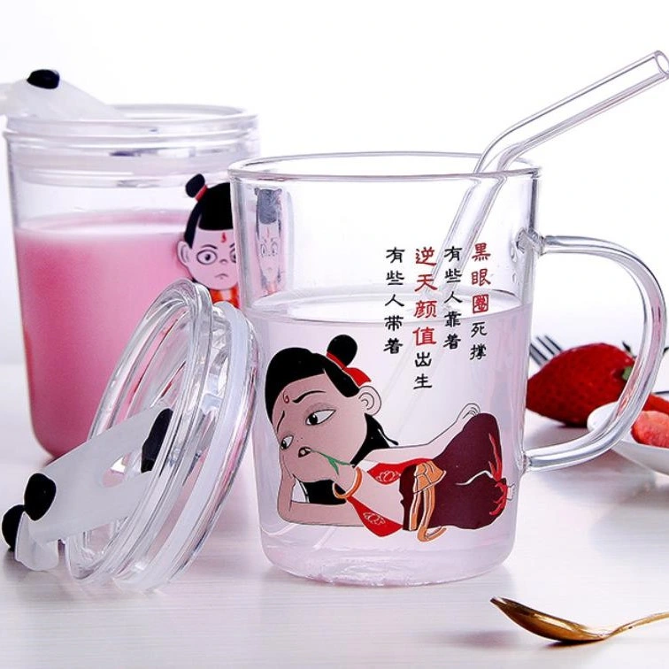 High Borosilicate Pyrex Cold Water Bottle/Straight Body Cold Water Cup/Bubble Teapot/Bamboo Cover Cold Water Bottle