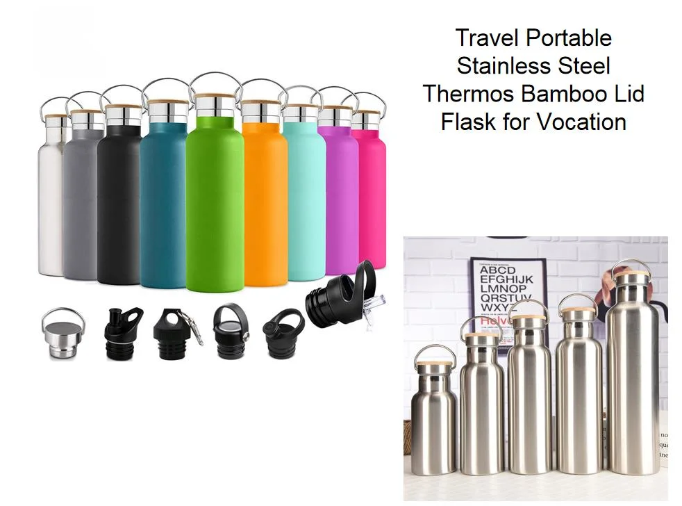 Travel Portable Stainless Steel Thermos Bamboo Lid Flask for Vocation