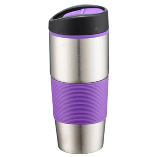 450ml Stainless Steel Thermos Mug with Lid, Double Wall Stainless Steel Mug with Silicone Sleeve, Stainless Steel Insulation Travel Mug