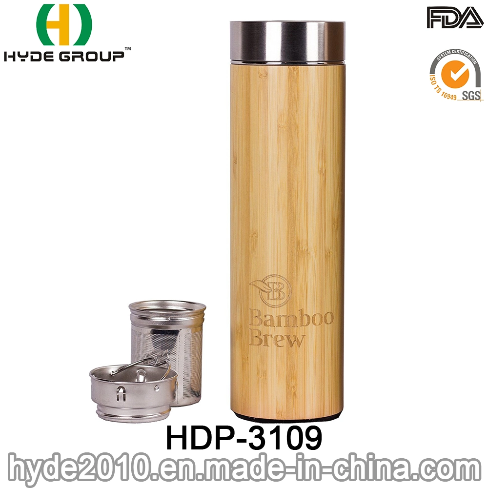 Newly Bamboo Water Bottle, 16oz Bamboo Vacuum Flask Bottle (HDP-3109)