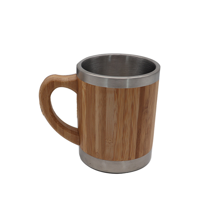 Promotional Design Bamboo Thermos Steel Mugs Travel Coffee Cups Custom Tumbler Bamboo Water Bottle