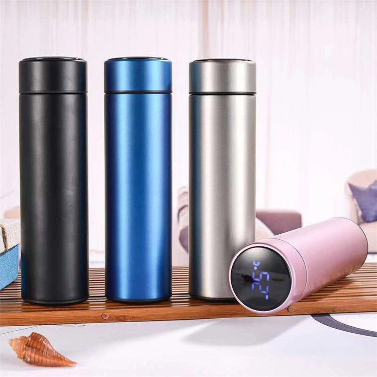Long Hot and Cold 500ml Vacuum Stainless Steel Temperature Show Flask (SH-VC107)