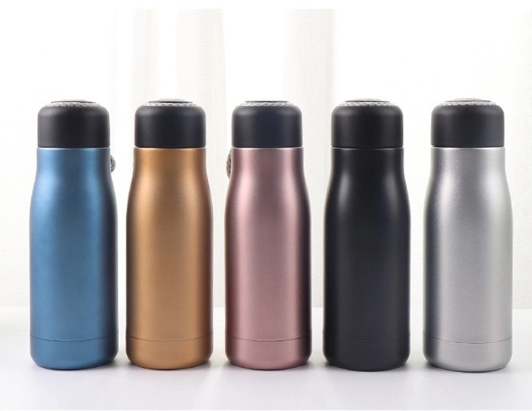 Black Water Bottle Stainless Steel Insulated Vacuum Flask