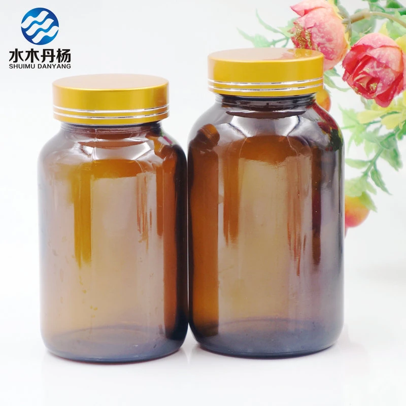 300ml 500ml Wide Mouth Amber Glass Bottle for Tablets
