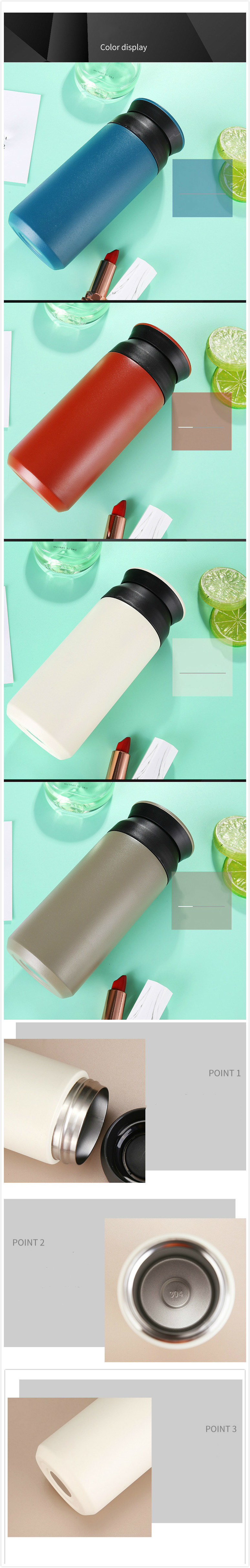 Cute 304 Stainlesss Steel Vacuum Flask with Rotary Openning