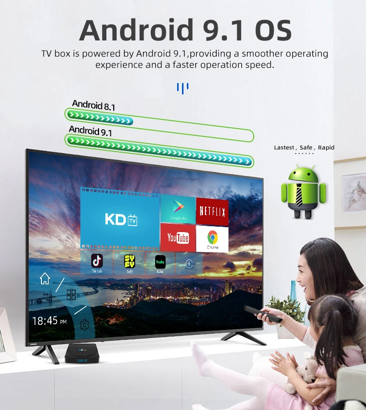 Xangshi Factory U8 Mini Android 9 Amlogic S905W Quad Core 2GB 16GB Arabic 4K Android TV Box Arabic IPTV Box with 2.4GHz WiFi