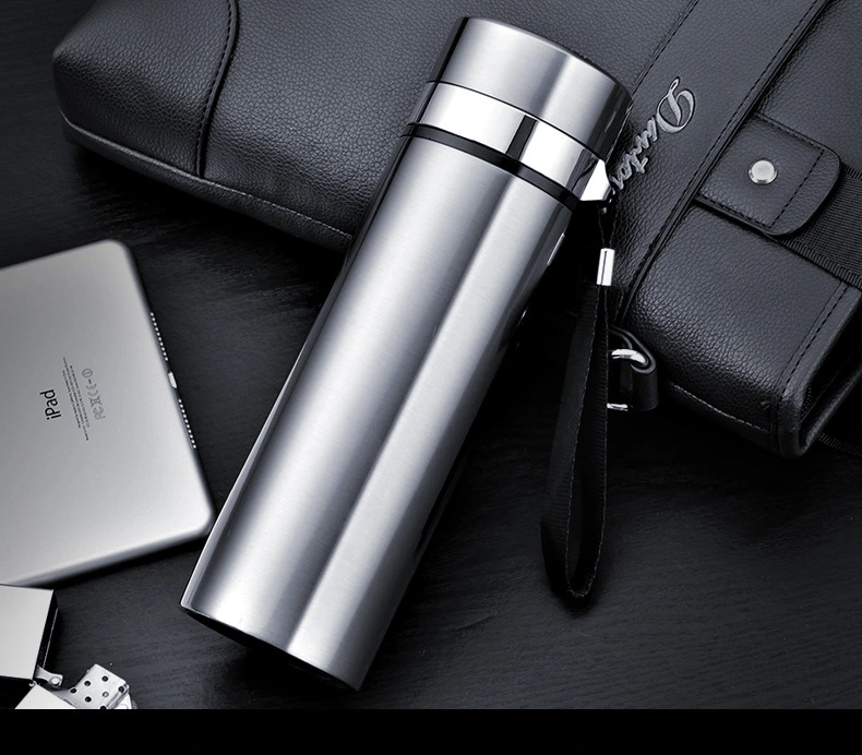 Outdoor Insulated Stainless Steel Vacuum Flask Shatterproof Water Bottle with Lanyard