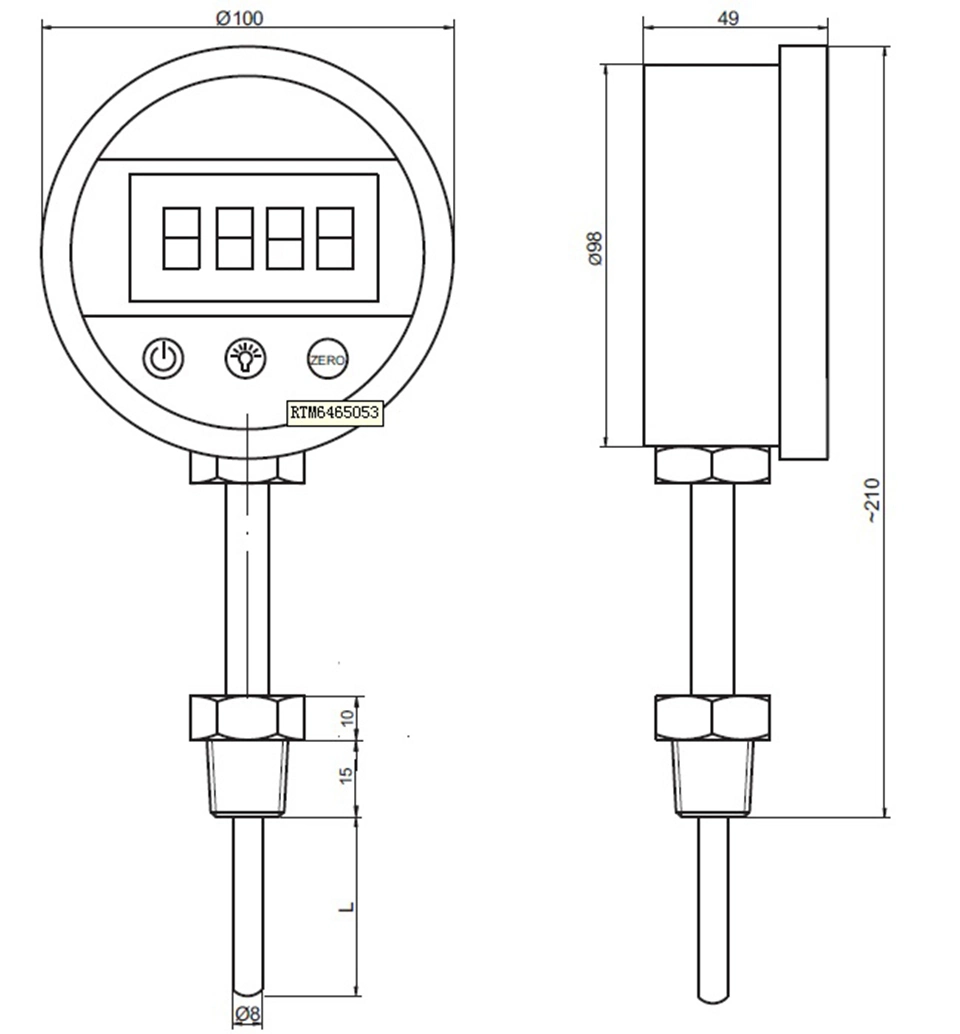 Industrial Digital Display Temperature Gauge Prices Cooking Industrial Bimetal Thermometer Temperature Gauge Price