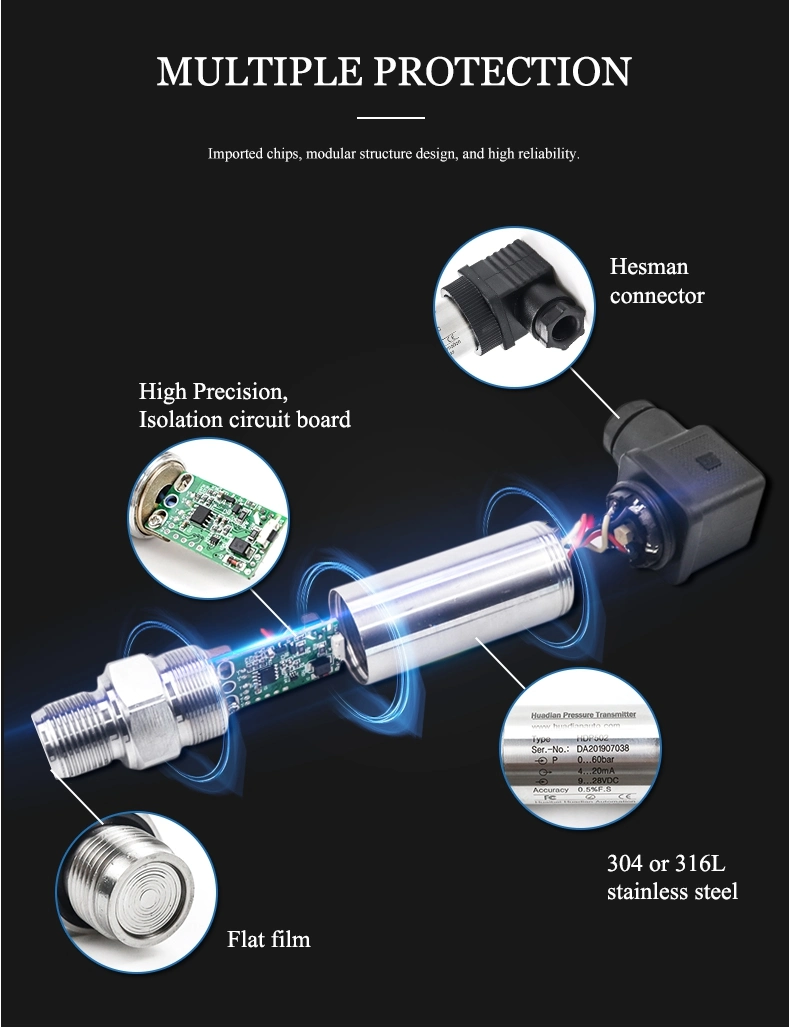 4-20mA Gas Different Pressure Sensor Mechanical Engineering Gauge Pressure Transducer Analog Output