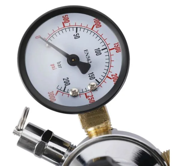 Dual Gauge CO2 Draft Beer Dispensing Regulator, 0-60 Psi Low Pressure, 0-3000 Psi High Pressure Gauge, Cga-320 Kegerator Regulator with Safety Pressure Relief V