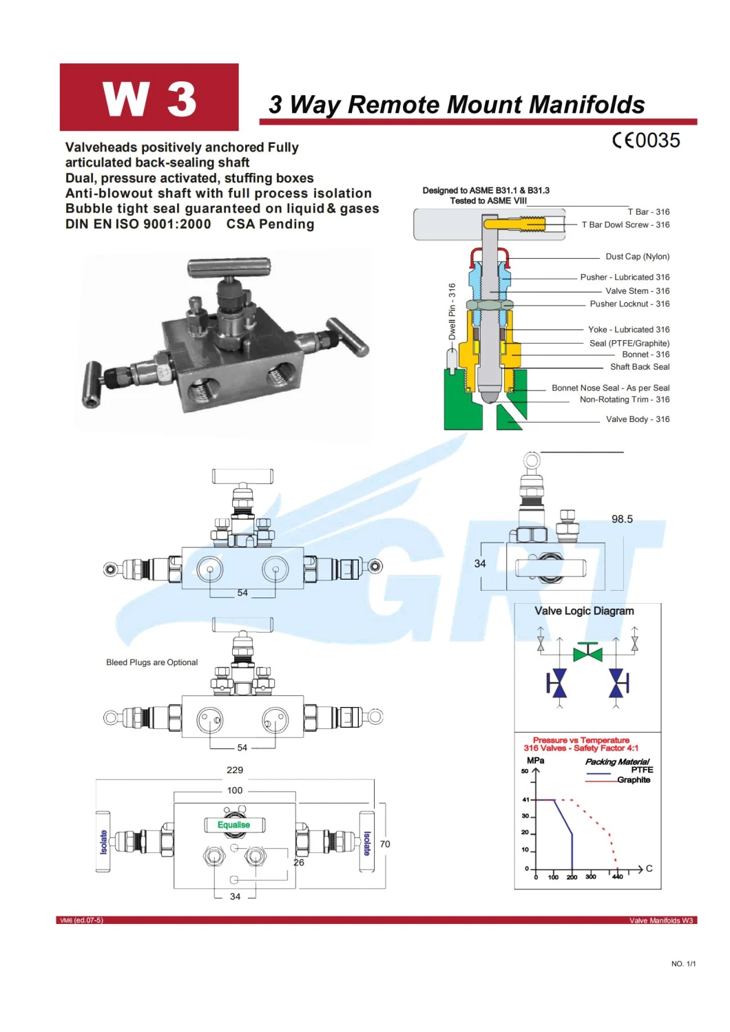 Stainless Steel Integration Two Valve Set Pressure Gauge, Pressure Gauge Transmitter 2 Way Remote Mount Manifolds