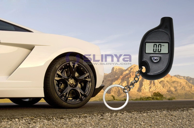 Keyring Digital LCD Mini Tire Gauge Car Tyre Air Psi Pressure Tester