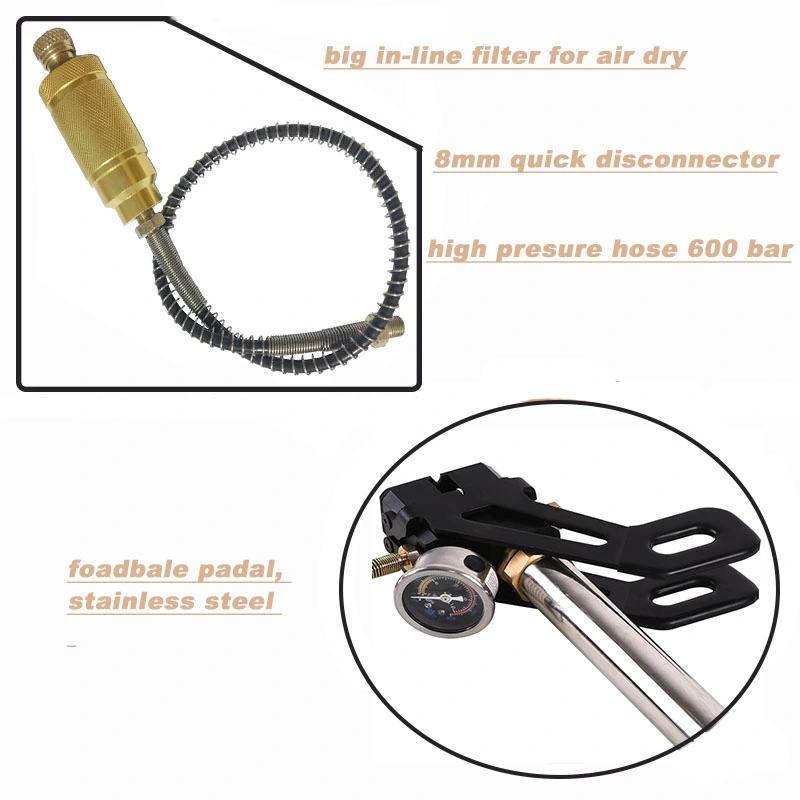 High Pressure Pump Inflator for Pre-Charge Pneumatic Pcp Paintball Guns