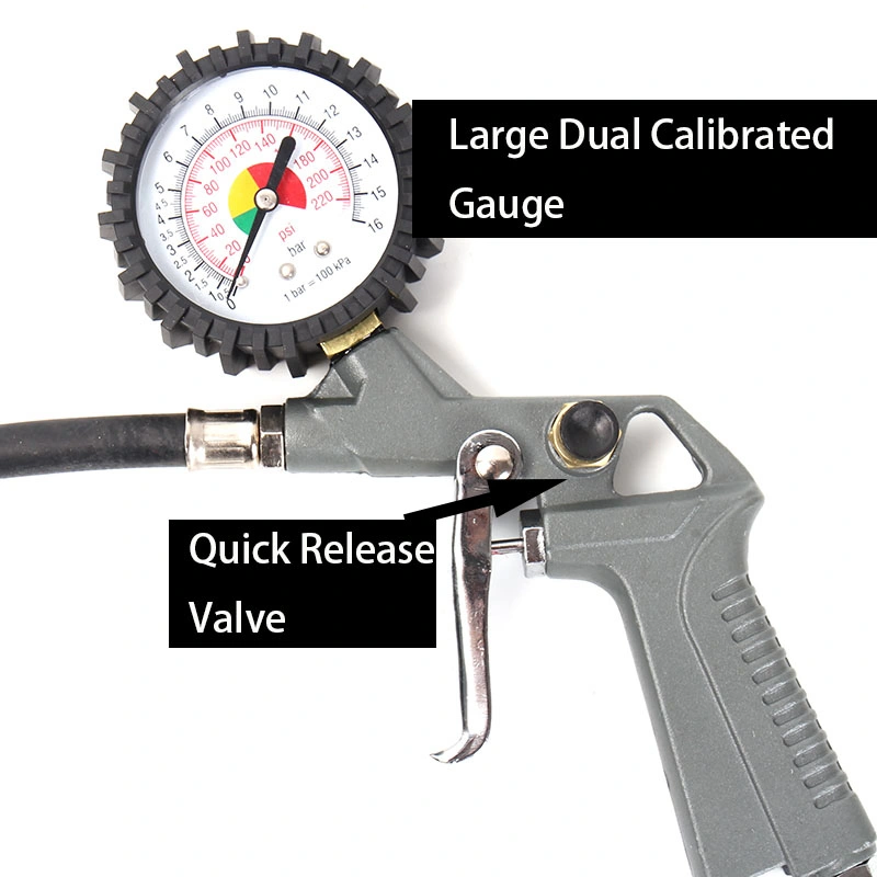 Easy Operating Auto Tire Inflating Gun with Pressure Gauge Tg-7