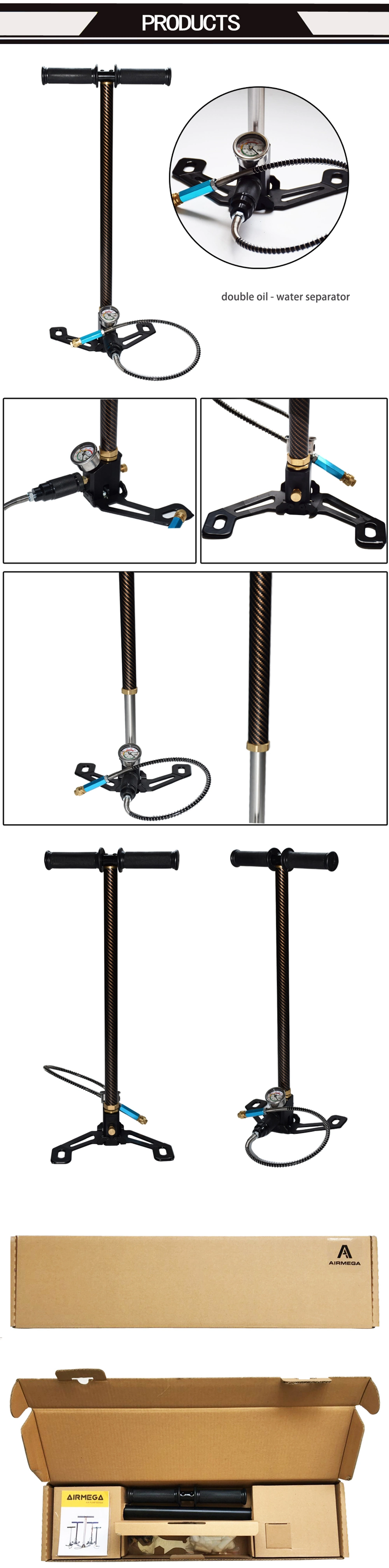 3 Stage High Pressure Hand Pump for Inflator Air Rifle 4500 Psi