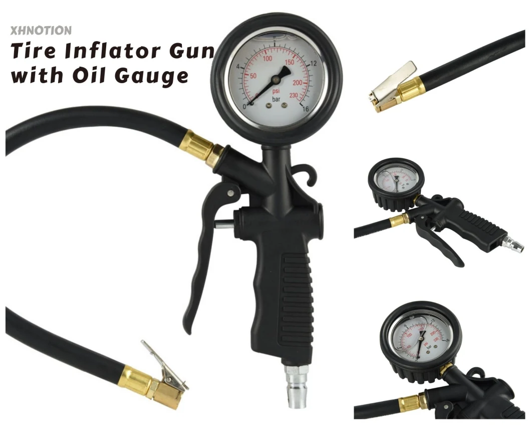 Xhnotion Pneumatic Tg-19 Tire Inflator Gun with Oil Gauge