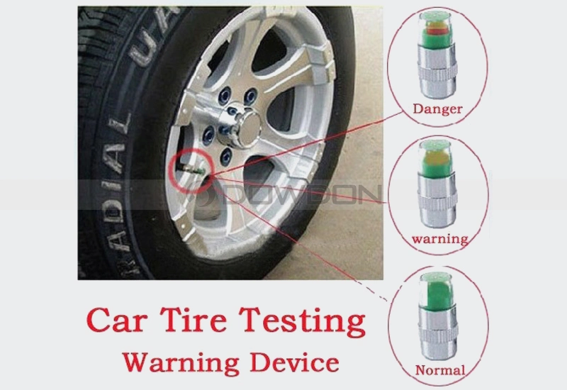 2.4 Bar Car Monitor Valve Sensor Tire Pressure Indicator Gauge Cap Alert 4 Tires (TIRE-01)