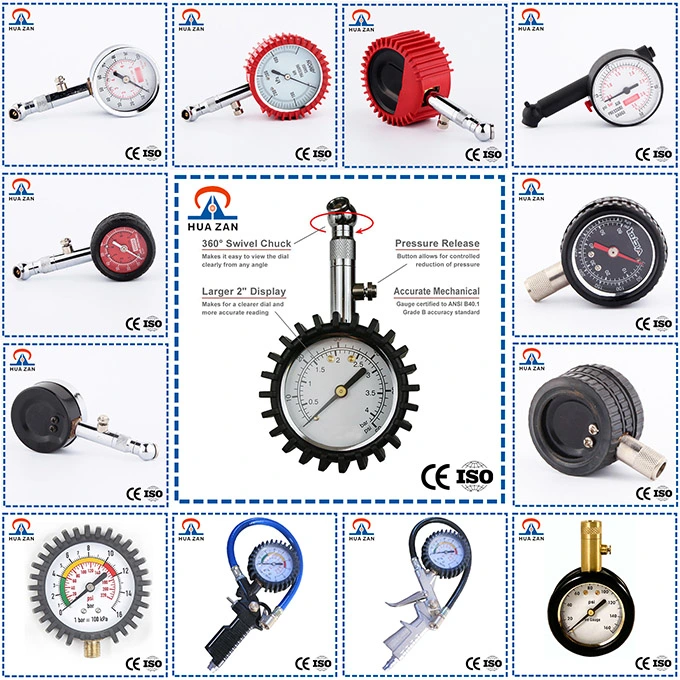Tire Gauge Wholesale 2.5 Inches Booted Tire Pressure Gauge
