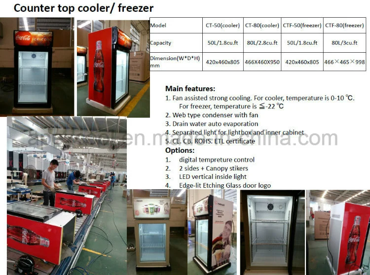 Mini Ice Cream Display Freezer/ Countertop Ice Cream Showcase/ Ice Cream Refrigerated Showcase