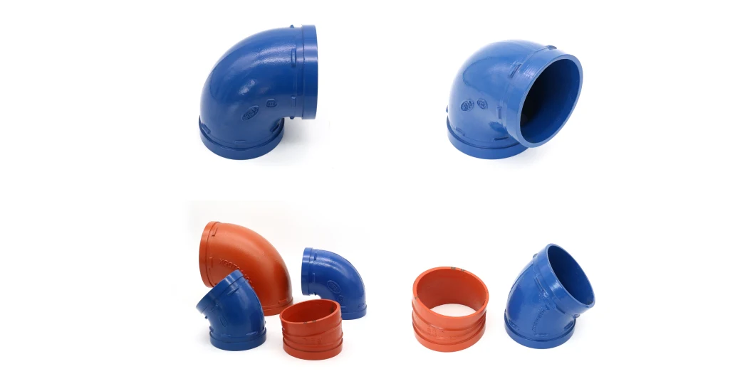 FM UL Certificated Casting Ductile Iron Grooved Pipe Fittings 45 Degree Elbow