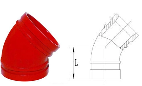 FM Approved Elbow 45 Degree for Fire Protection System / Dci Grooved Elbow 45 Degree